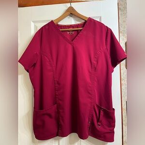 Dickies Maroon Scrub Top Size 3X V-neck